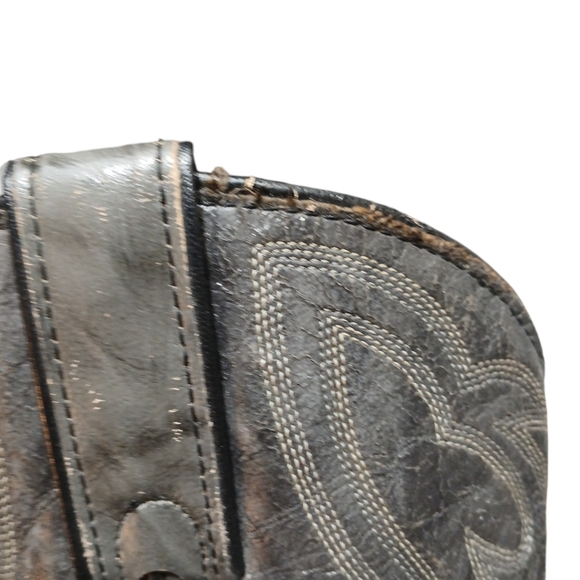 Vintage Texas Boot Co. Men's Gray Leather Cowboy Boots Silver Tip size 10 - Picture 15 of 16